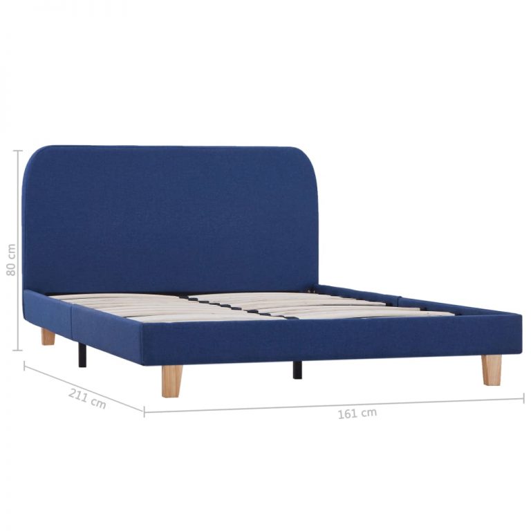 Bed Frame Blue Fabric Double – Bedframes AU